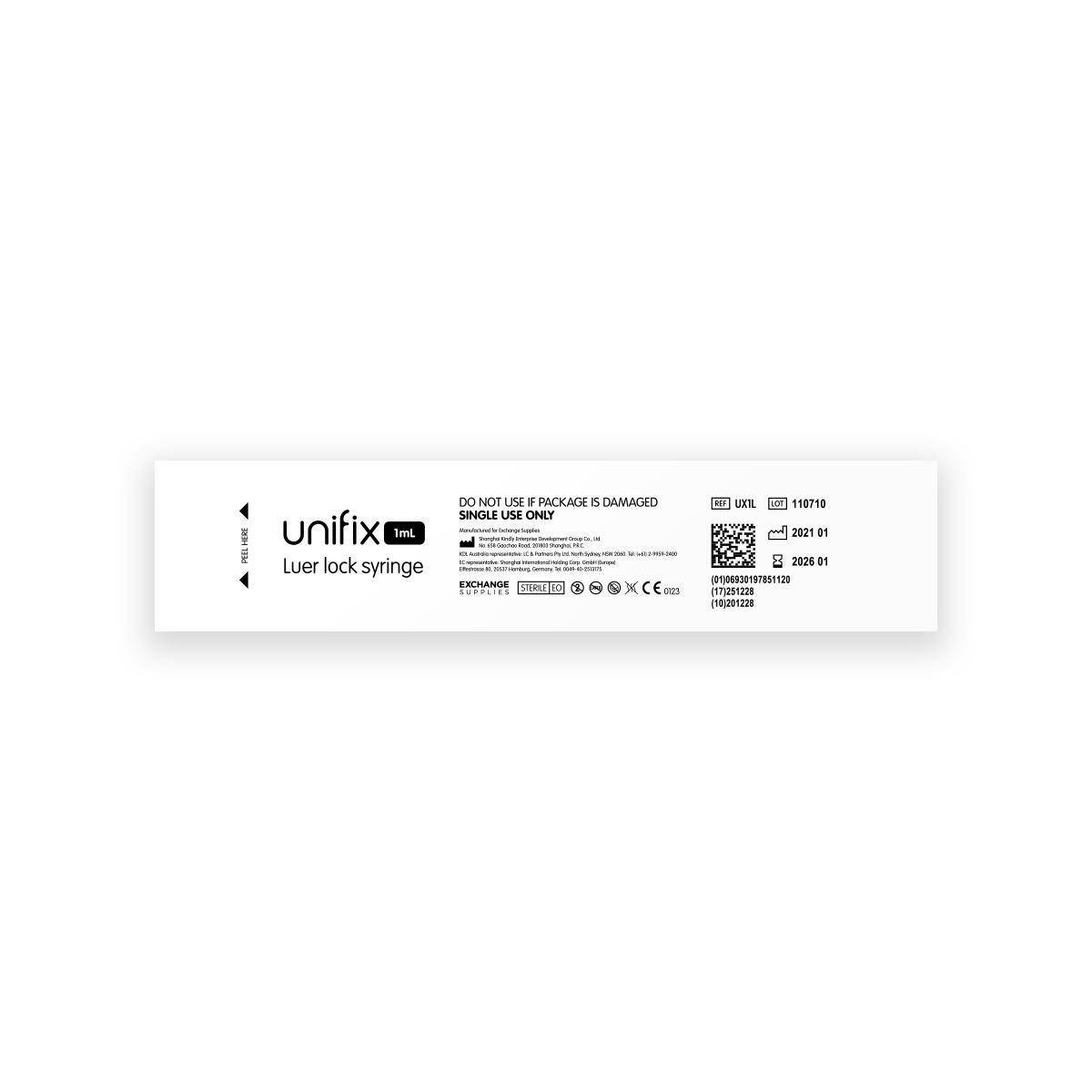 1ml Unifix Luer Lock Syringe