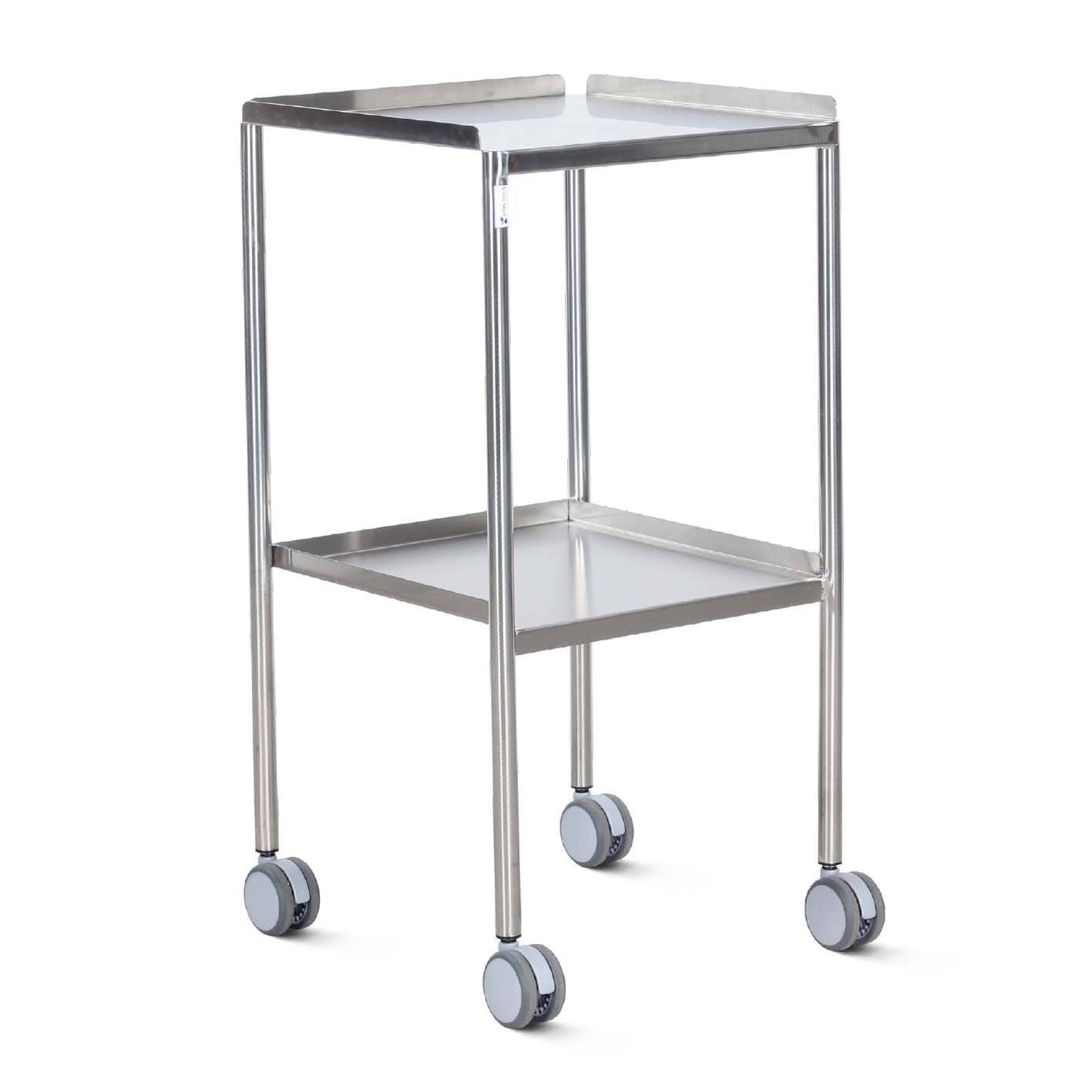 45cm Dressing Trolley Stainless Steel with Fixed Shelves Slides Up