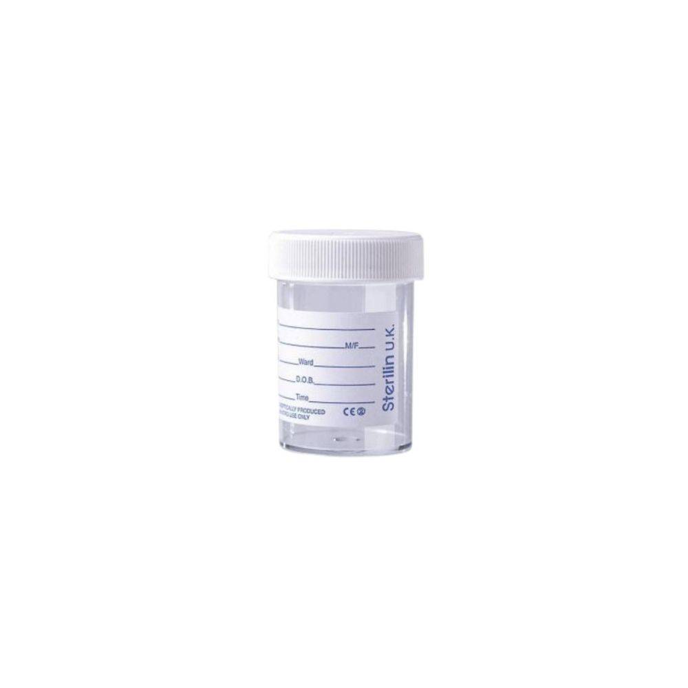 60ml Sterilin Urine Bottle with Label