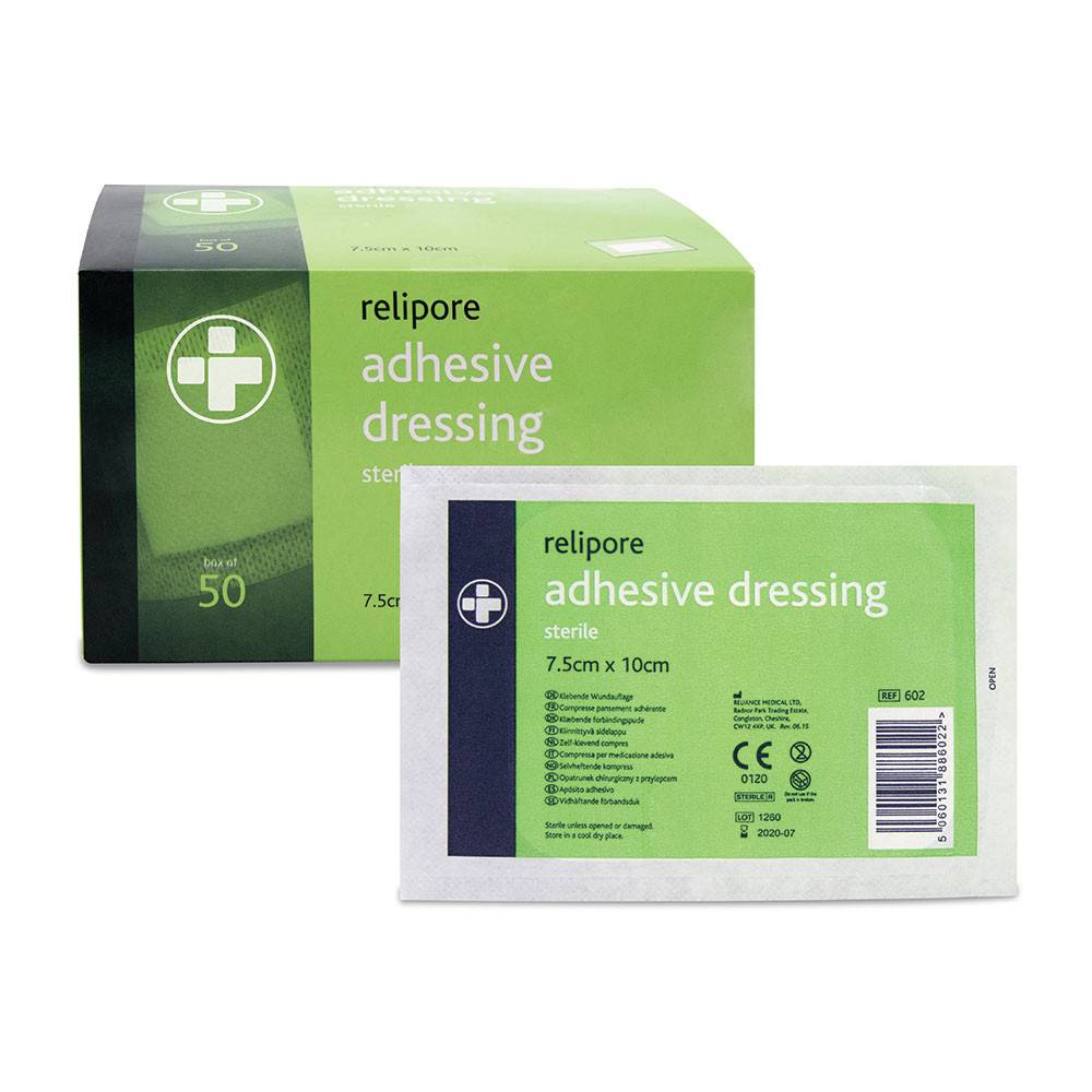 Relipore Adhesive Dressing Pads 10cm x 7.5cm  Box of 50