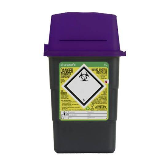 1 Litre Sharpsafe Purple Sharps Bin