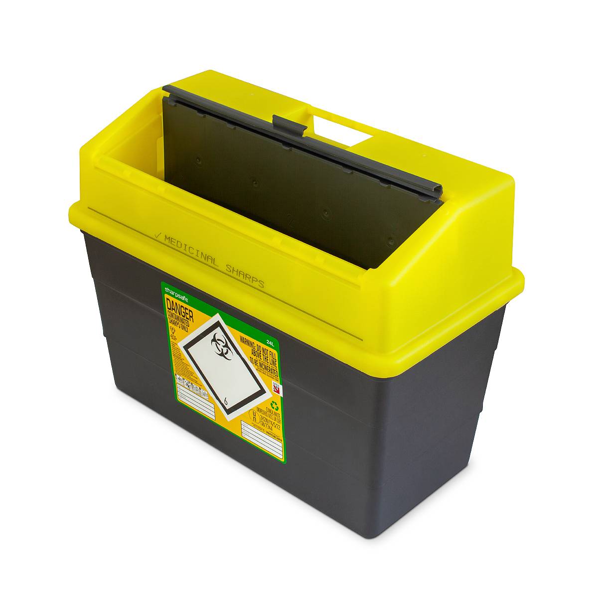 Frontier 24 litre Sharpsafe Yellow sharps bin