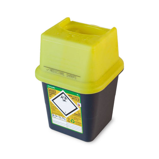 Frontier 4 litre Sharpsafe Yellow Sharps Bin