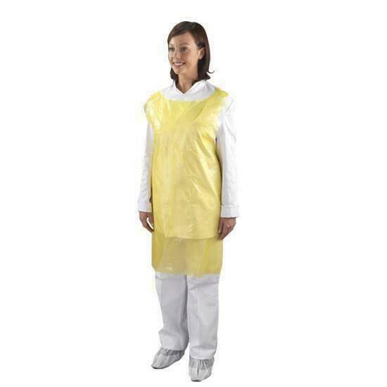 Yellow Disposable Polythene Aprons x 100