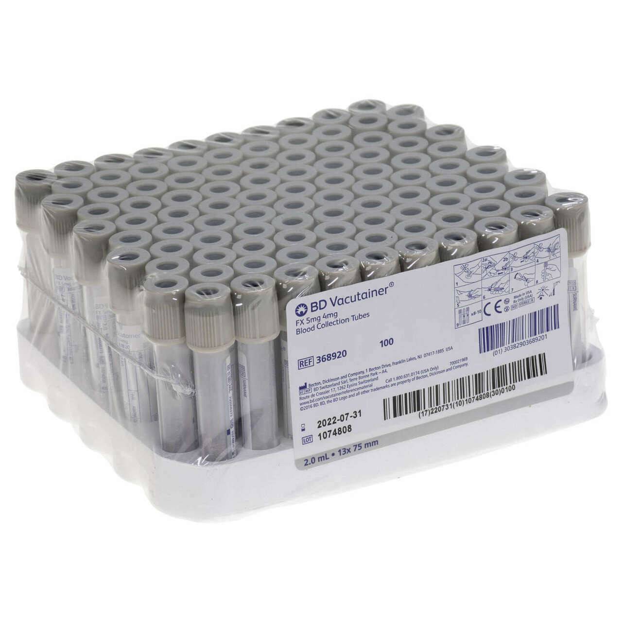 BD Vacutainer Tube Fluoride / Oxalate 4ml Grey Blood Collection Tubes UKMEDI UK Medical Supplies