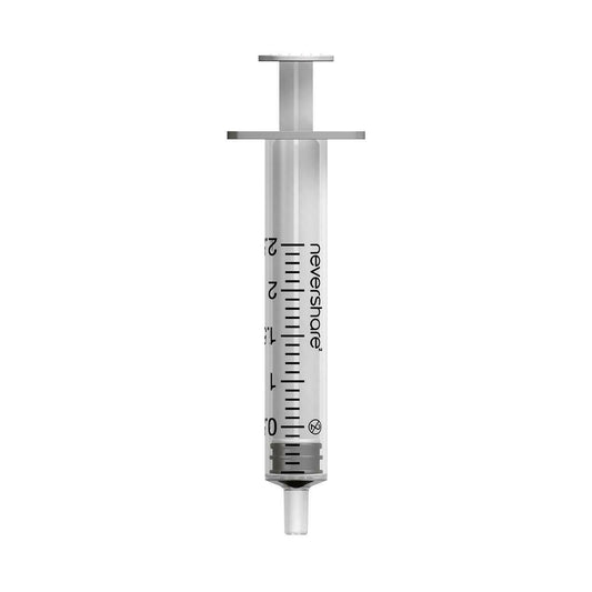 2.5ml Nevershare White Luer Slip Syringes 242LS UKMEDI.CO.UK