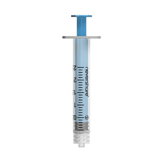 2.5ml Blue Nevershare Luer Lock Syringes S243 UKMEDI.CO.UK