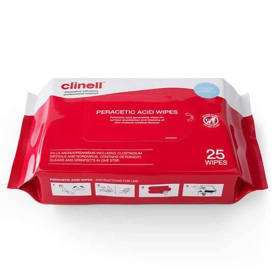 Clinell - Clinell Peracetic Acid Wipes Pack of 25 - CS25 UKMEDI.CO.UK UK Medical Supplies