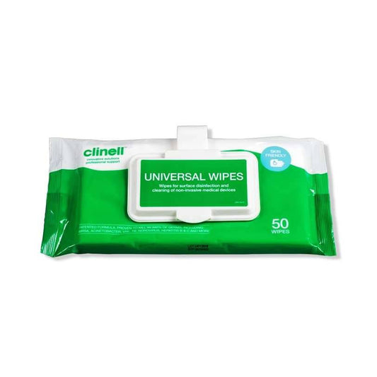 Clinell - Clinell Universal Wipes Clip Pack 50 - CWCP50 UKMEDI.CO.UK UK Medical Supplies