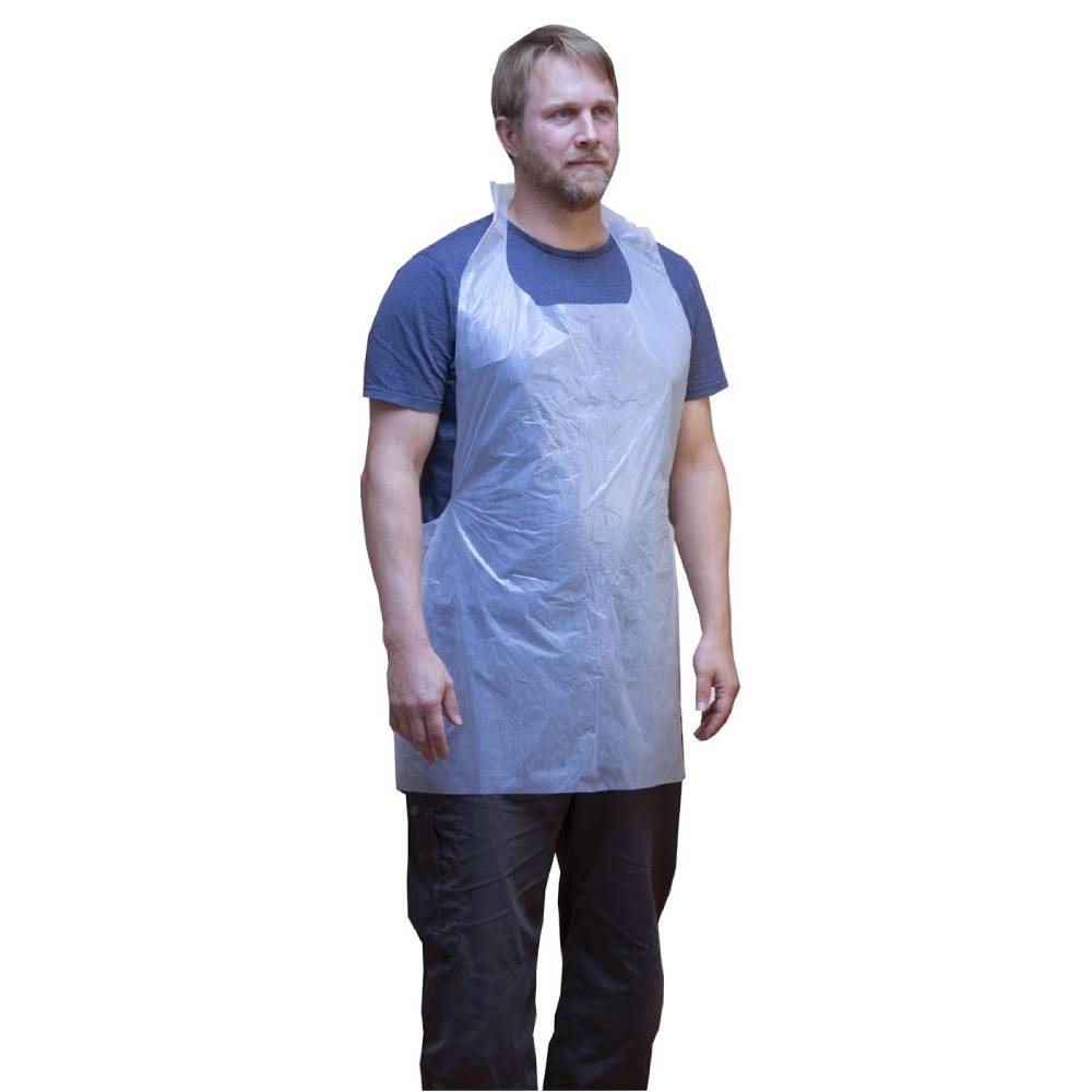 White Premium Disposable Flat Pack Aprons Pack of 100