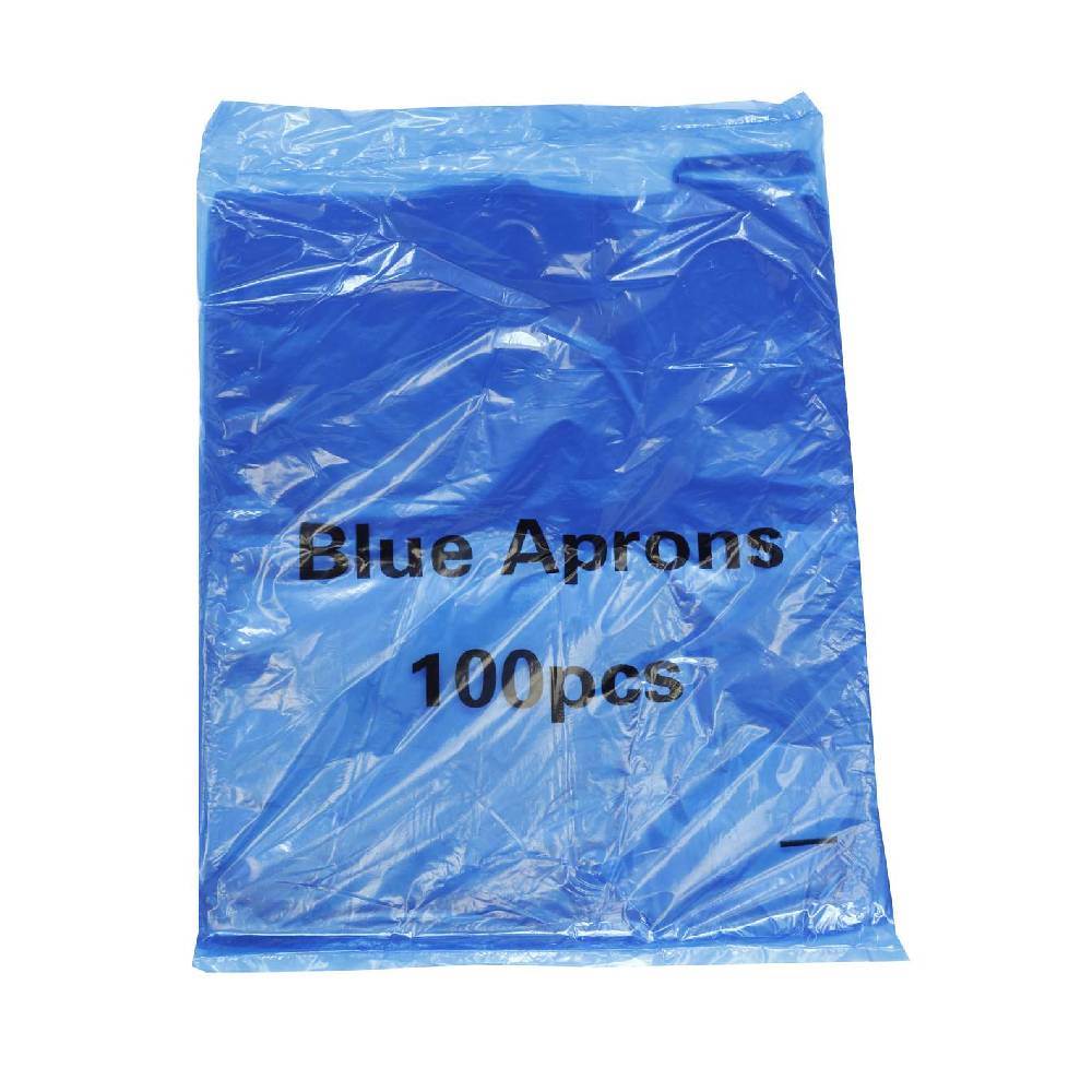 Blue Premium Disposable Flat Pack Aprons Pack of 100