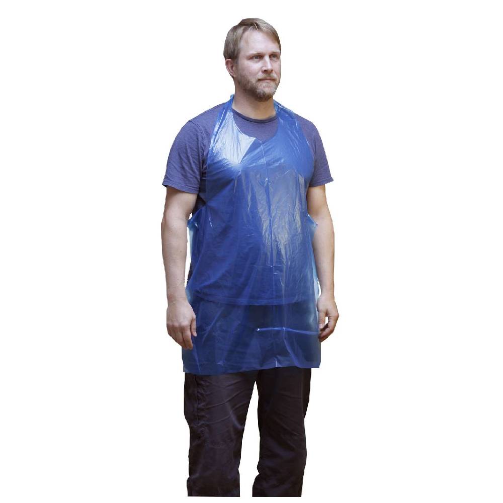 Blue Premium Disposable Flat Pack Aprons Pack of 100