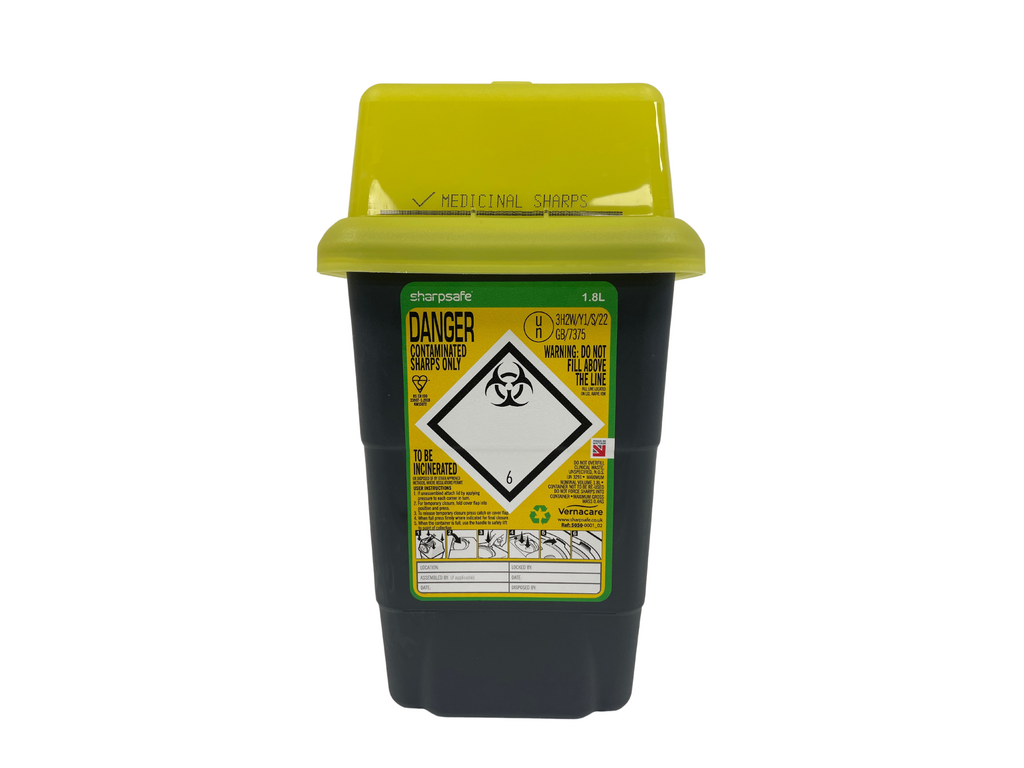 1.8 Litre Sharpsafe Yellow Sharps Bin