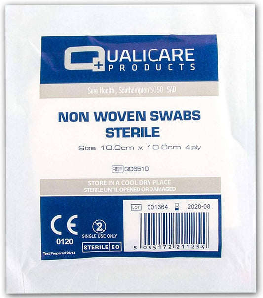 10 x 10 cm 4 ply Non Woven Sterile Swabs 5 Pcs