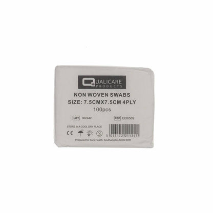 Gauze Swabs: 7.5cm x 7.5cm 4 Ply x 100