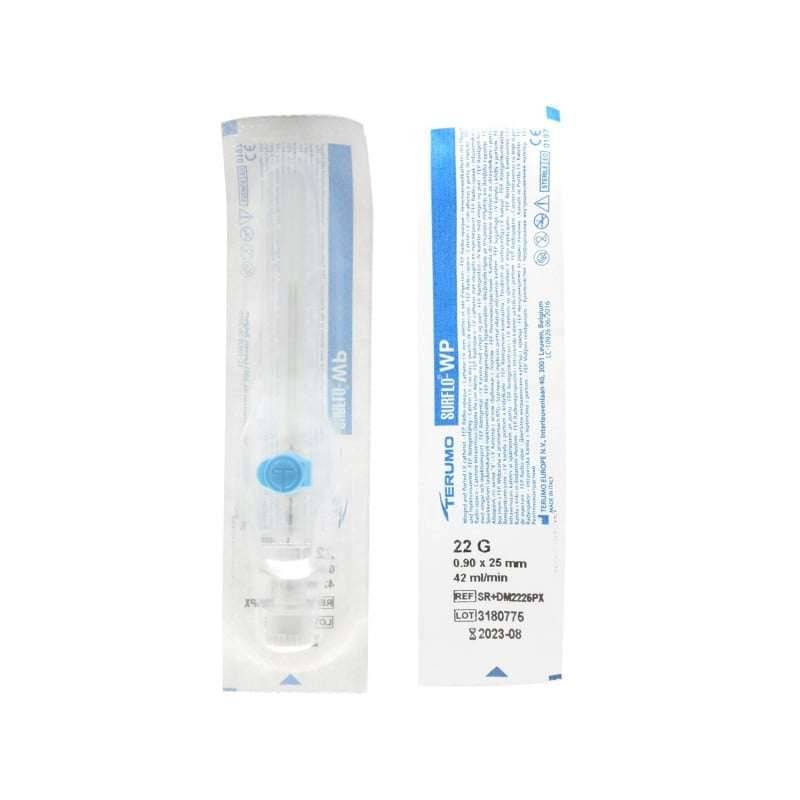 Terumo - 22G Blue1 inch Terumo Versatus Winged and Ported IV Cannula - SR+DM2225PX UKMEDI.CO.UK UK Medical Supplies