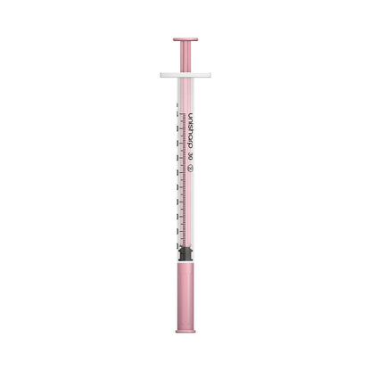 1ml 0.5 inch 30g Pink Unisharp Syringe and Needle u100