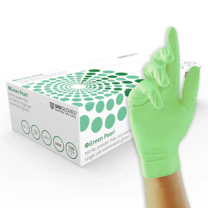 Unigloves Green Pearl Nitrile Gloves