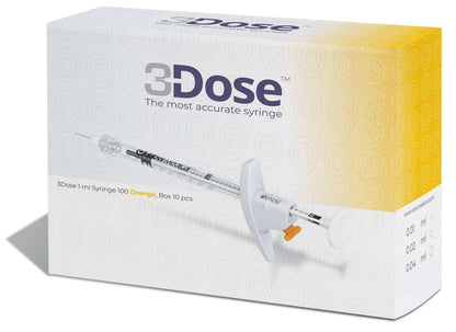 vlow Medical - 3Dose 1 ml Syringe 100 Orange vlow Medical - Box 10 - 3DO100 UKMEDI.CO.UK UK Medical Supplies